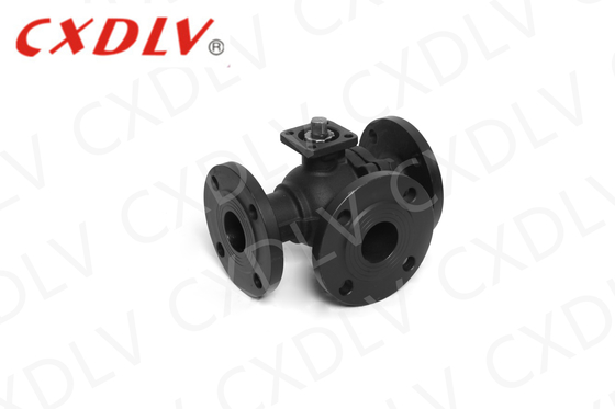 Flanged ISO5211 Direct Mounting Pad WCB Drieweg Ball Valve PN16 met PTFE Seaat