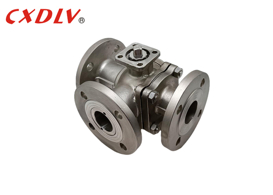 3-Way Full Port Flanged End Diverter Valve PN16 met ISO5211 TOP