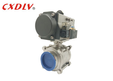 3 van de Schroefdraad Pneumatische Aangedreven Stukken Kogelklep Dubbelwerkend met Solenoïdeklep