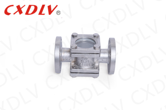 DIN visie glazen klep Stroomindicator Dubbele borosilicaat venster Flanged klep